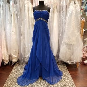 Couture Royal Blue Greek Goddess Dress